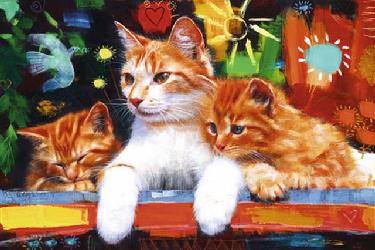 Poster - Happy cats Enmarcado de cuadros